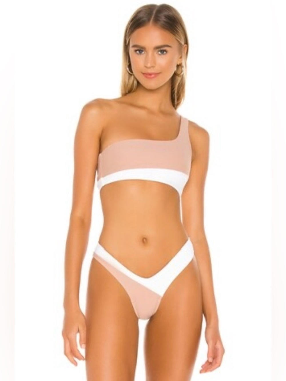 Camila Coelho Collection Rumba Two-Tone Bikini Set — Nude & White